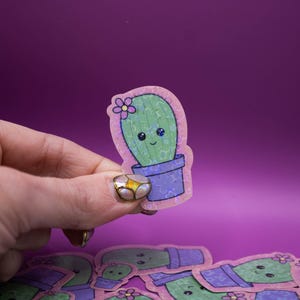 Pegatinas de cactus: pegatinas brillantes, pegatinas de plantas, pegatinas de suculentas, pegatinas lindas, pegatinas para chicas, pegatinas para portátiles y botellas de agua.