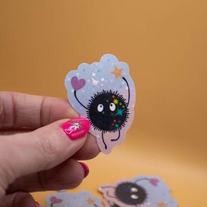 Soot Sprite Sticker - Studio Ghibli Stickers, Totoro, Spirited Away, Sparkly Stickers, Anime Stickers, Laptop and Water Bottle Stickers