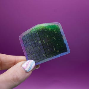Borg Cube Sticker - Star Trek, Scifi Stickers, Trekkie Stickers, Sparkly Stickers, Space Stickers, Laptop and Water Bottle Sticker
