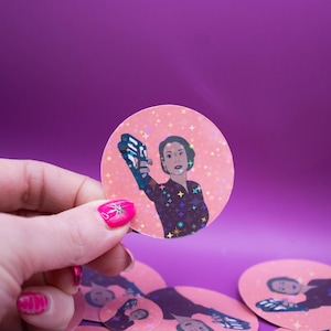 Kira Nerys - Star Trek, stickers science-fiction, vaisseau spatial, science-fiction, stickers scintillants, stickers spatiaux, stickers ordinateur portable et bouteille d'eau