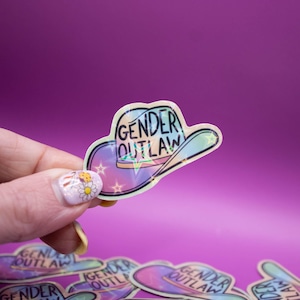 Sticker gender outlaw - politieke stickers, sprankelende stickers, girly stickers, feminismestickers, laptop- en waterflesstickers