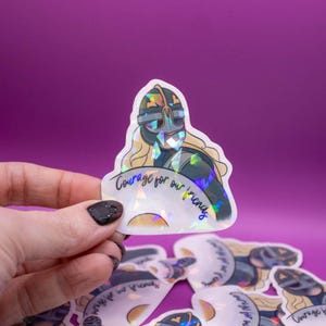 Pegatina "Valiente para nuestros amigos" - ESDLA, El señor de los anillos, Citas de ESDLA, Pegatina brillante, Pegatina de Eowyn, Pegatinas para computadora portátil y botella de agua
