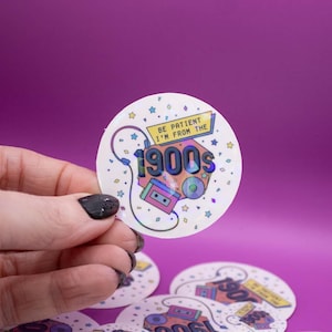 Je suis des années 1900-90, Stickers rétro, Stickers années 80, Millennials, Stickers scintillants, Stickers girly, Stickers ordinateur portable et bouteille d'eau