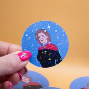 Kathryn Janeway - Star Trek, Scifi Stickers, Starship, Science Fiction, Sparkly Stickers, Space Stickers, Laptop and Water Bottle Sticker