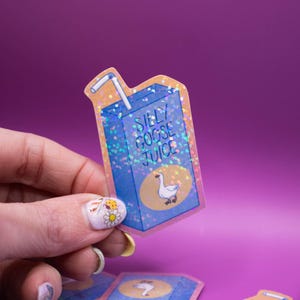 Sticker Silly Goose Juice - Silly Stickers, Geese Stickers, Cute Stickers, Sparkly Sticker, Girly Stickers, Laptop and Water Bottle Sticker