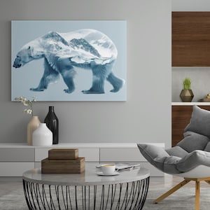 Polar Bear - Polar Bear Print - Nature Print - Download Digital Poster Print - AI Print -Ideal for Canvas