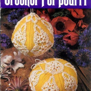 Folleto de patrones de popurrí de ganchillo vintage: decoración del hogar, bolsos, cojines (PDF)