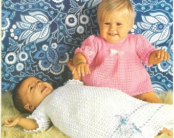 Vintage Crochet Baby Christening Set Pattern – Gown, Cape, Shawl (Digital Download)