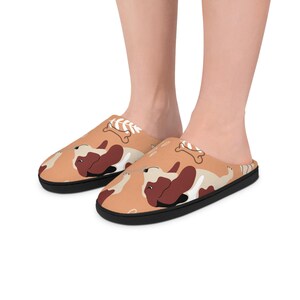 Cozy Dog-Themed Women&#39;s Indoor Slippers, Perfect Gift for Basset Hound Parent , Home Comfort, Dog Mom Gift, Animal Lover Slippers