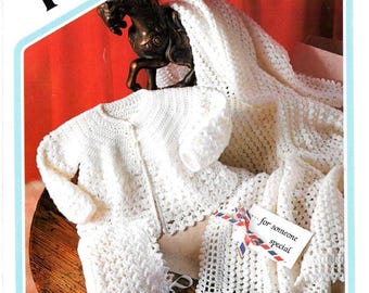 Heirloom Baptism Christening Outfit Crochet Pattern - Vintage Inspired - Jacket, Cap and Shawl - Digital Download