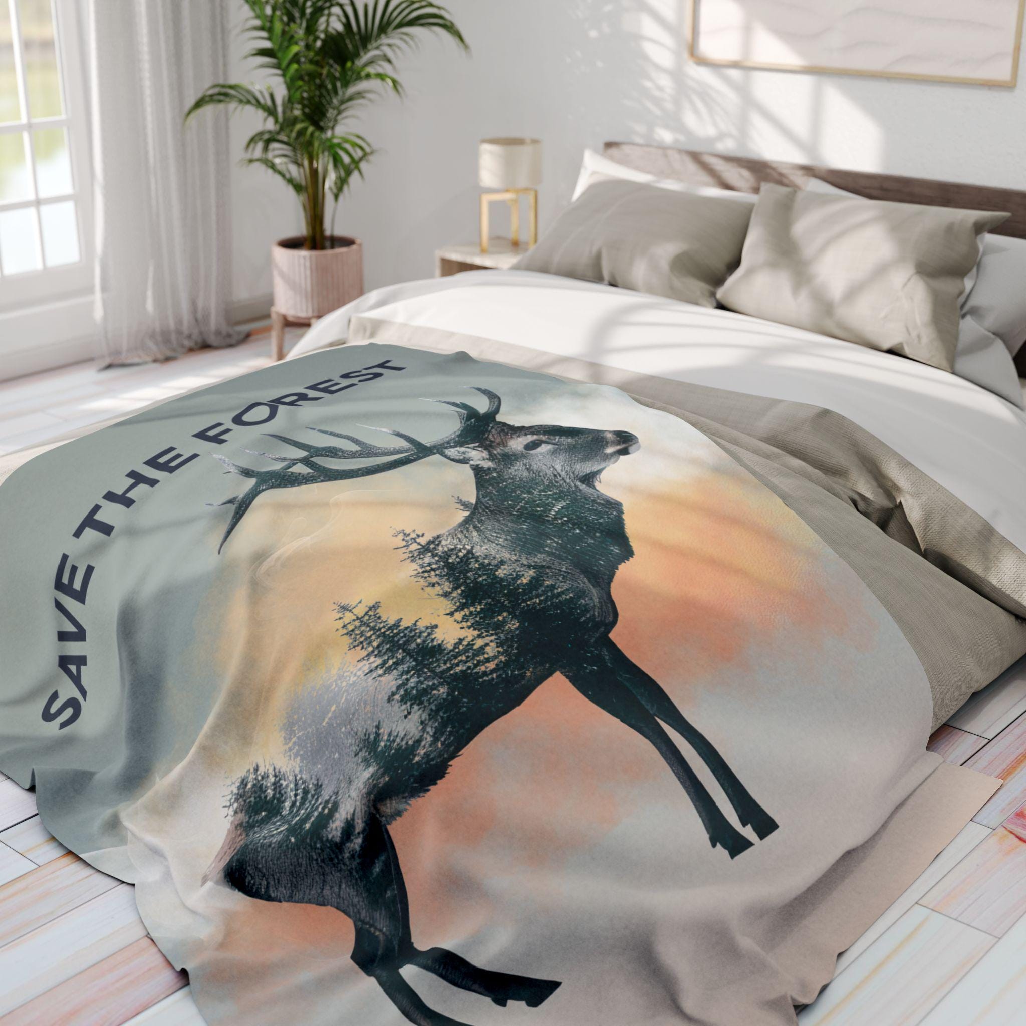 自然にインスパイアされた北極フリースブランケット、「Save the