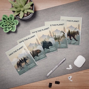 Personnalisez votre jeu de cartes de voeux écologiques personnalisées, votre lot de cartes Sauver la planète, nos cartes sur le thème de la nature, nos cartes de la faune, nos cartes de voeux durables