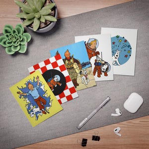 Aanpasbare charmante avonturen van Kuifje en Snowy multi-design wenskaarten voor elke gelegenheid | Kaarten in vintage-stijl, grappige kaarten,