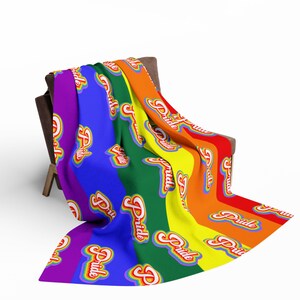 Pride Rainbow Arctic Fleece Blanket - Cozy LGBTQ+ Decor, Perfect for Festivals, Celebrations, Home, Gifts, Pride Month