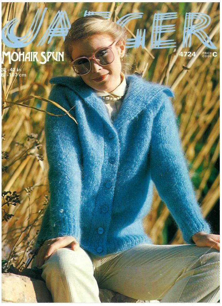 Vintage Mohair Cardigan Knitting Patterns: 60s/70s Vogue, Lister