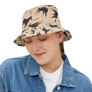 Doberman Pinscher Dog Lover&#39;s Bucket Hat, Animal Print Hat, Summer Accessory, Dog-themed Fashion, Pet Owner Gift, Outdoor Style