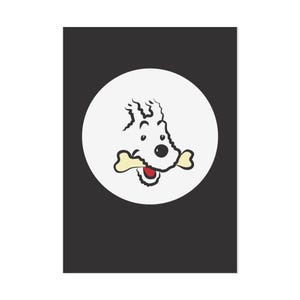 Póster de Tintín: El perro de las nieves – Dibujo animado vintage (descarga digital) imagen 1