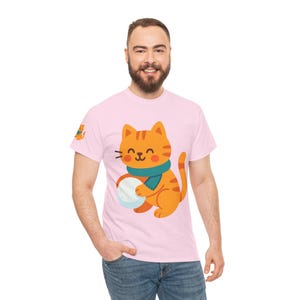 Cute Cat Playful Cotton Tee | Unisex Cat Lover Shirt, Gifts for Cat Owners, Birthday Gift, Casual Apparel, Animal-Themed T-Shirt