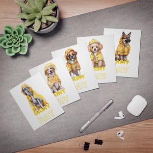 Playful Dog-Themed Greeting Cards for Any Occasion - Perfect for Dog Lovers, Rainy Day Greetings, Cute Animal Cards, Birthday, [...]