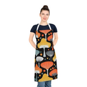Whimsical Mushroom Adult Apron, Perfect Gift for Home Chefs, Garden Lovers, Cooking Enthusiasts, Kitchen Decor,  Fun DIY Projects