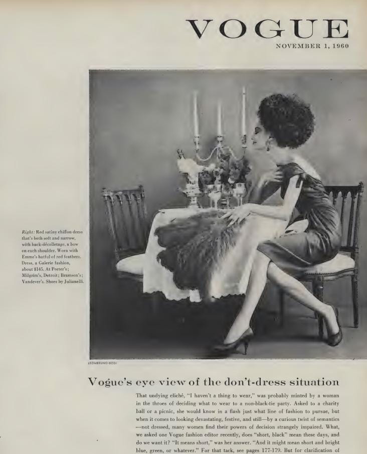 Vintage Vogue Magazine November 1960 – Mid-century Fashion