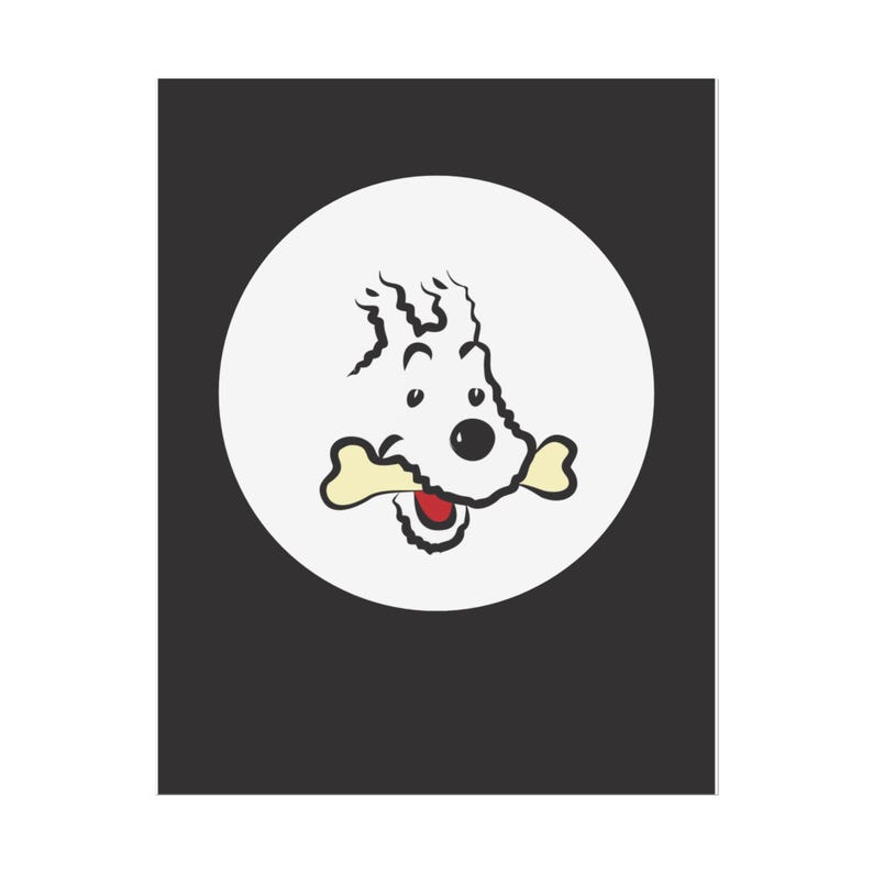 Póster de Tintín: El perro de las nieves – Dibujo animado vintage (descarga digital) imagen 5