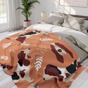 Cozy  Basset Hound Dog Lover&#39;s Fleece Blanket - Cute Basset Hound Pattern, Perfect Gift for Pet Owners, Home Decor, Warm Throw