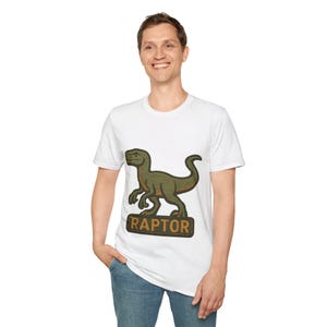 Dinosaur Raptor T-Shirt, Unisex Graphic Tee, Cute Dinosaur Apparel, Jurassic Style Top, Dino Lover Gift, Casual Wear