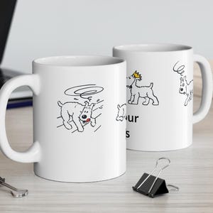 Personalized Custom Name - Snowy as a MOOD: The Adventures of Tintin - Milou Funny dog emotions - Gift for Dog Mum Mom Dad - 2 Sizes Mug