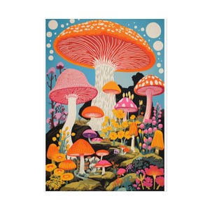 Bunte Pilze und Fliegenpilze - Fairtcore - Rolled Posters