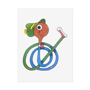 Pósteres enrollados de "Lowly the Worm", divertidos dibujos infantiles, decoración de pared única, regalos divertidos para cumpleaños, regalo para un fan de Richard Scarry.