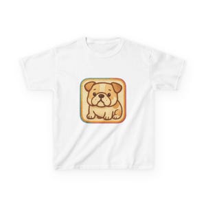 Kids Adorable Bulldog Tee , Cute Animal Shirt, Kids Graphic Tee, Pet Lovers Gift, Children Apparel, Birthday Present