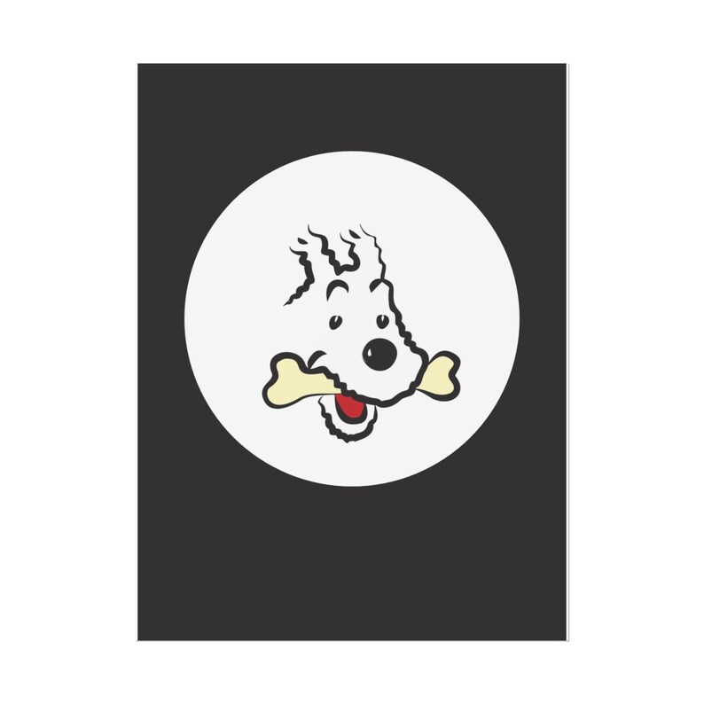 Póster de Tintín: El perro de las nieves – Dibujo animado vintage (descarga digital) imagen 3