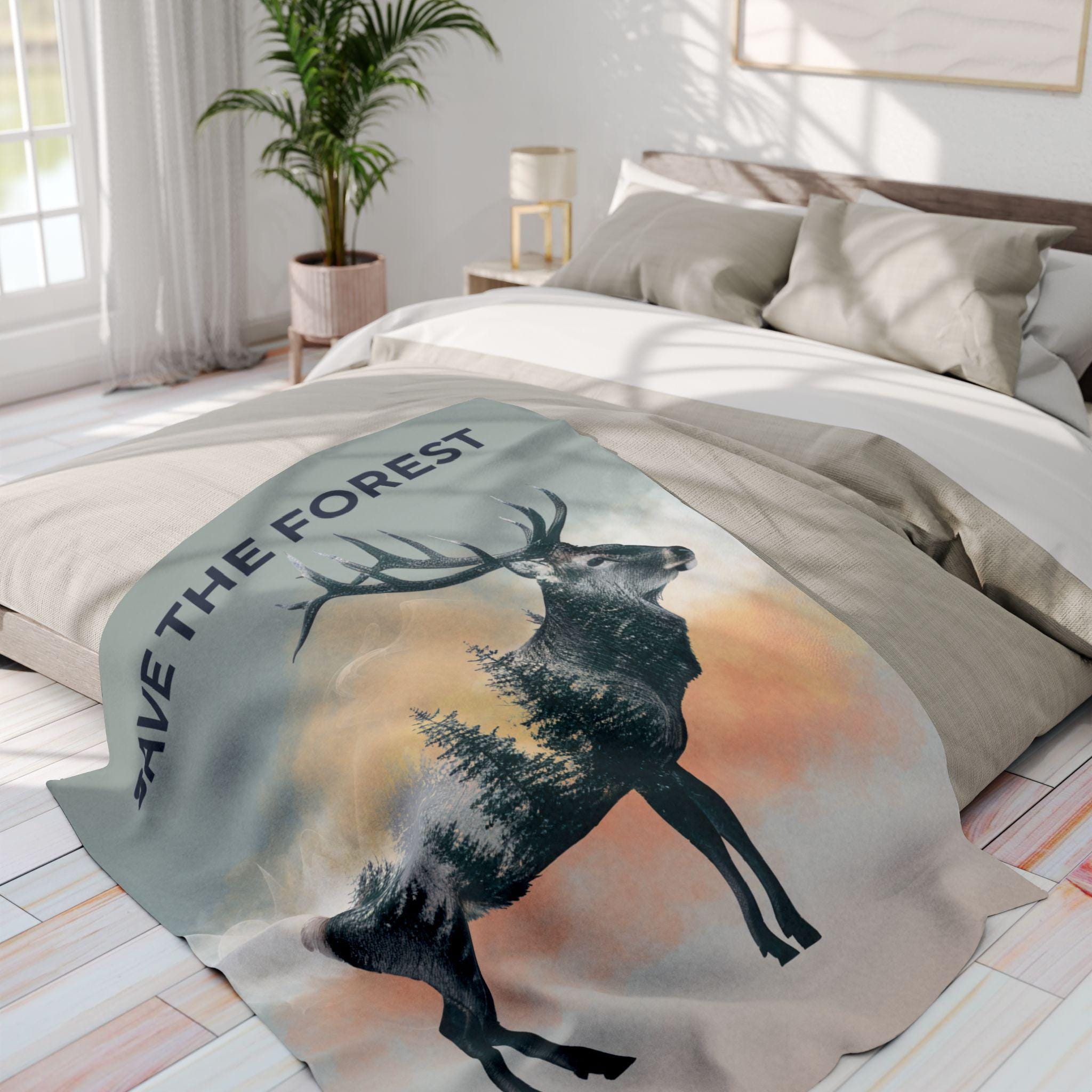 自然にインスパイアされた北極フリースブランケット、「Save the