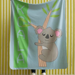 Cobertor de coala macio para quarto - fundo azul - presente para criança - cobertor de poliéster macio 30 x 40 polegadas