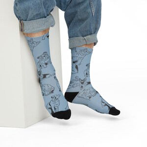 Cat and Dog Lover&#39;s Crew Socks - Fun Pet Print, Cute Socks for Pet Parent, Gift for Animal Lovers, Fashionable Pet Accessories