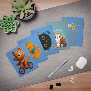 Cartões de felicitações encantadores para gatos - perfeitos para amantes de gatos, aniversários, boas-vindas, primavera, pensando em você