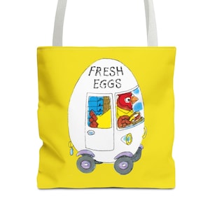 Cartable idéal : que font les gens toute la journée ? Conduisez des voitures Egg. Impression sur le thème du livre d'enfants de Richard Scarry - Poule dans l'oeuf