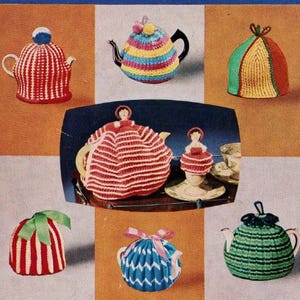 1950s Patons Craft Knitting Crochet Pattern Booklet (C14) - Tea Cozy, Afghan, Cushion, Toys - Instant PDF Download