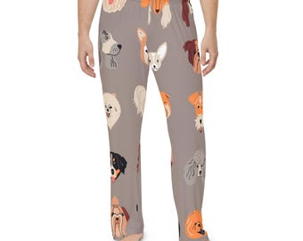 Cozy Dog Lover's Men's Pajama Pants, Fun Sleepwear for Pet Owners, Gifts for Dog Dad, Comfortable loungewear for home, Dog-themed PJs