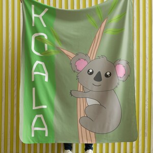 Cobertor fofo de coala - decoração para hamster - cobertor com fundo verde - presente para criança - cobertor macio de poliéster 30 x 40 polegadas