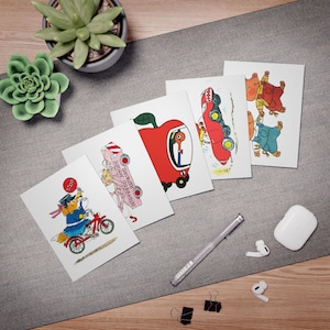 Spaß und wunderliche Grußkarten - perfekt für jeden Anlass, Richard Scarry Cartoon geschäftige Stadt Drucke, kinderfreundliche Designs