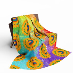 Vibrant Pride Fleece Blanket, Cozy Throw for Celebrating LGBT Pride, Rainbow Decor for Home, Perfect Gift for Pride Month, Colorful Blanket