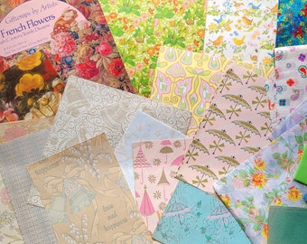 Destash Lot Vintage Wrapping Paper Gift Wrap Sheets Book Tissue Papers