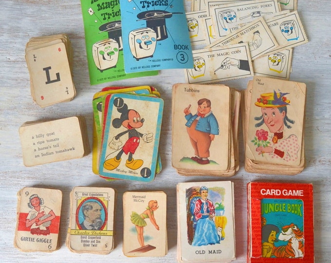 11 Sets of Vintage Playing Card Games Very Worn as is for Crafting Etsy