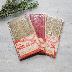 Tipco Silver Glitter Vintage Tinsel Presentinslagningstejp 3-pack