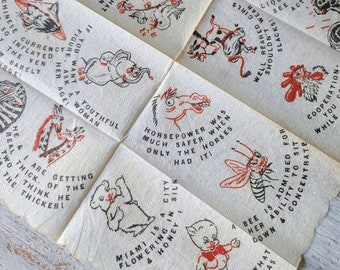 Funny Vintage Napkin with Animals and Jokes Porky Pig 9x9