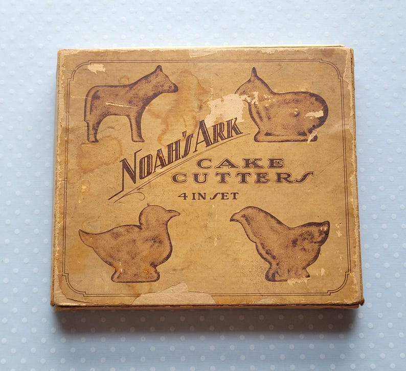 Vintage Noah's Ark Animals Cake Cookie Cutters Lot in Original Box ...