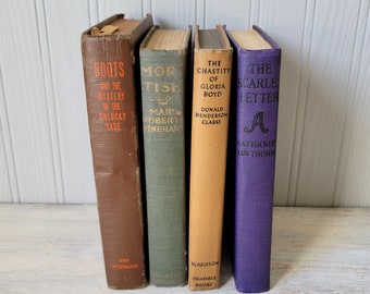 Vintage HC Book Lot Boots Scarlet Letter More Tish 1950's