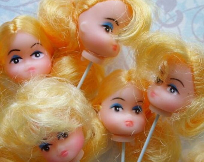 Vintage Blonde Plastic Doll Head Picks Lot Etsy